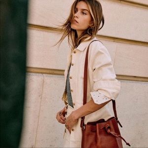Iconic Sezane Will jacket. Ecru.  Gently worn.  Small.